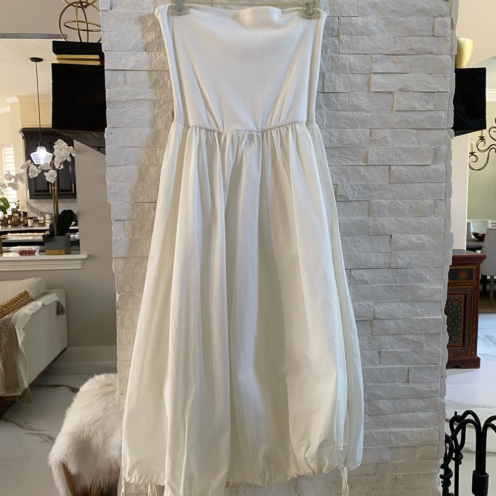 NWT Daily Practice by Anthropologie White Strapless Dress